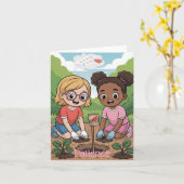 Vrucht van de Geest: Geduld van de kinderen Kaart (Gele Bloem)