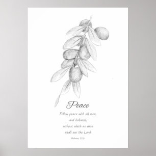 Vrucht van de Geest Hebreeën 12:14 Bijbel Schrift Poster