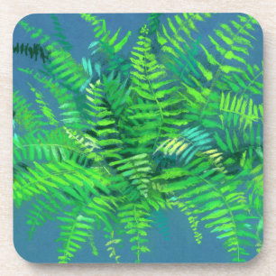 Vruchtbladeren, bloemontwerp, groen, blauw en groe onderzetter