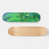 Vruchtbladeren, bloemontwerp, groen, blauw en groe skateboard (Horizontaal)