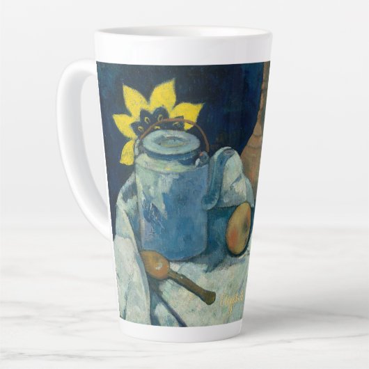 Vruchtbloemen leven nog kunst geprogrammeerd latte mok (Linkerhoek)