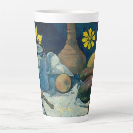 Vruchtbloemen leven nog  kunst geprogrammeerd latte mok (Voorkant)