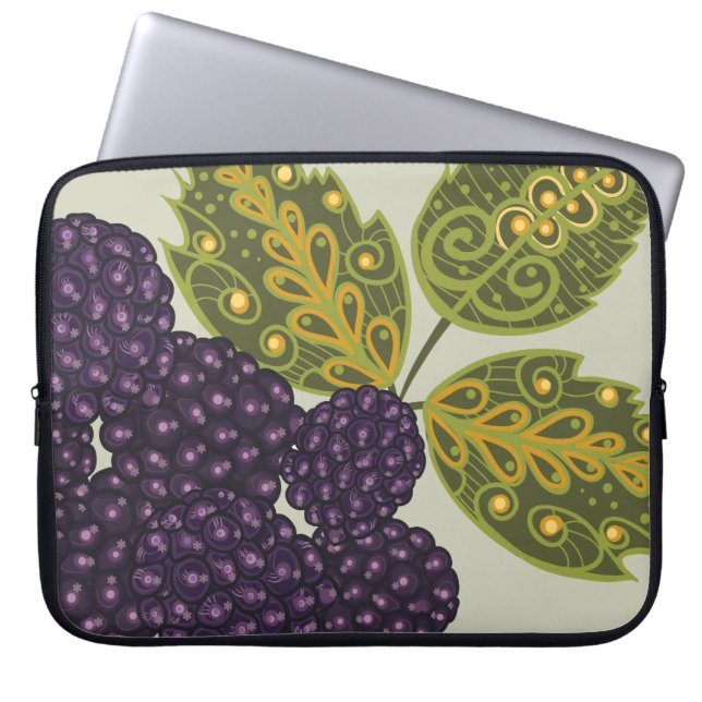 Vruchtbloemkool Cute Girly Retro Floral Laptop Sleeve (Voorkant)