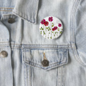 Vruchtbloemkool Cute Girly Retro Floral Ronde Button 5,7 Cm (In situ)