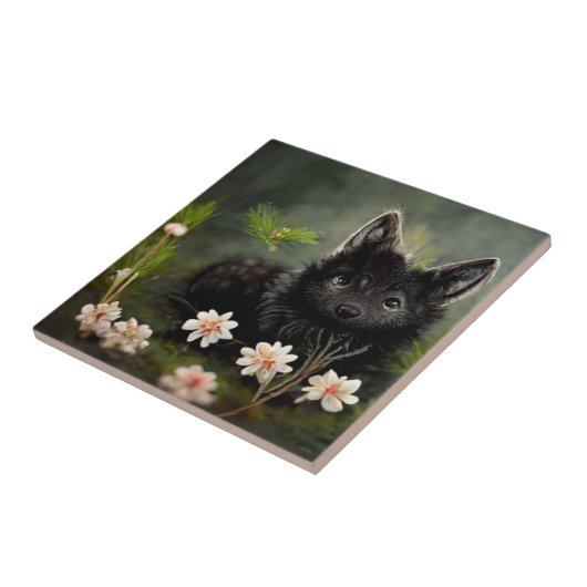 Vruchtdieren met celstaart tegeltje (Zijkant)