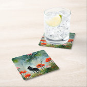 Vruchtdieren met celstaart vierkante kartonnen onderzetter (Insitu)