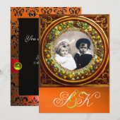 Vruchten damast monogram florentijnse renaissance kaart (Voorkant / Achterkant)