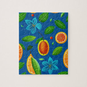 Vruchten en bloemen legpuzzel