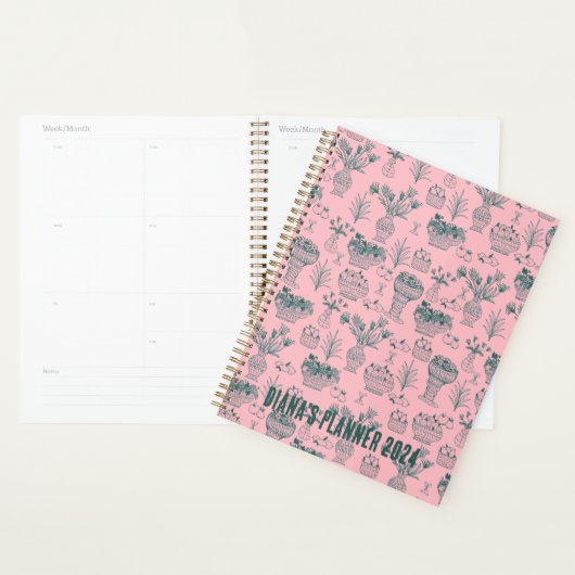 Vruchten en bloemen patroonbloemen Floral roze DOU Planner (Display)