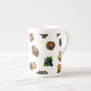vruchten en bloemen porselein kop
