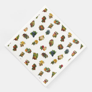  vruchten en bloemen servet