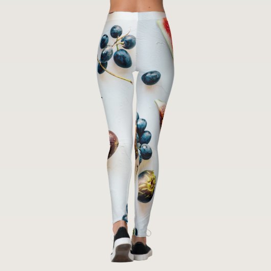 Vruchten en droog voedsel en bladeren patroon leggings (Achterkant)