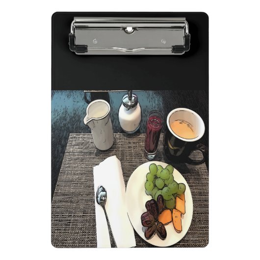 Vruchten en koffie mini klembord (Voorkant)