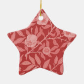 Vruchten en Pomegranaat in rood en zacht roze wijn Keramisch Ornament (Voorkant)