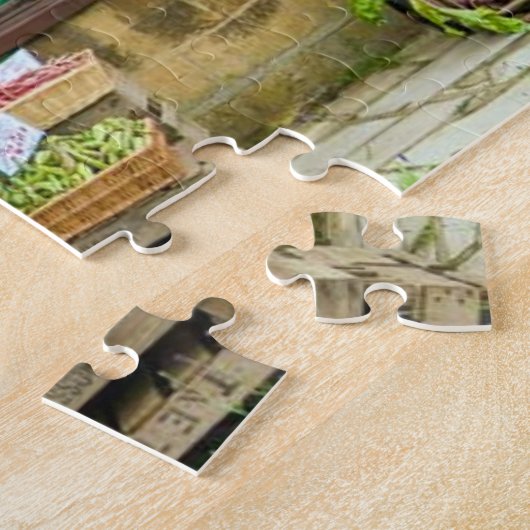 Vruchten- en Veg-kleurrijke Engelse Village Store Legpuzzel (Zijkant)