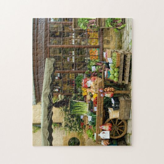 Vruchten- en Veg-kleurrijke Engelse Village Store Legpuzzel (Verticaal)