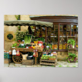 Vruchten- en Veg-kleurrijke Engelse Village Store Poster (Voorkant)