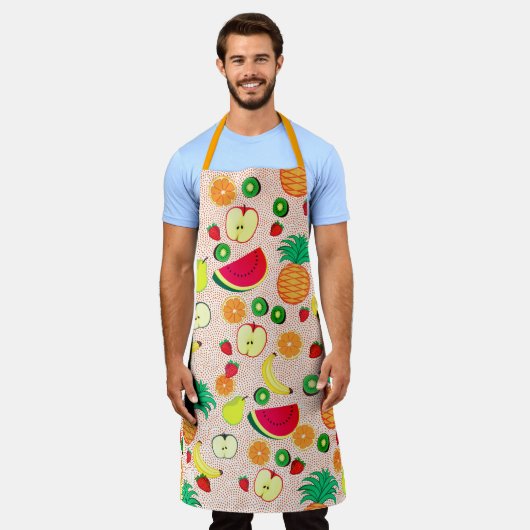 Vruchten en vitaminen, vers Fruity Cute Cheerful Schort (Gedragen)