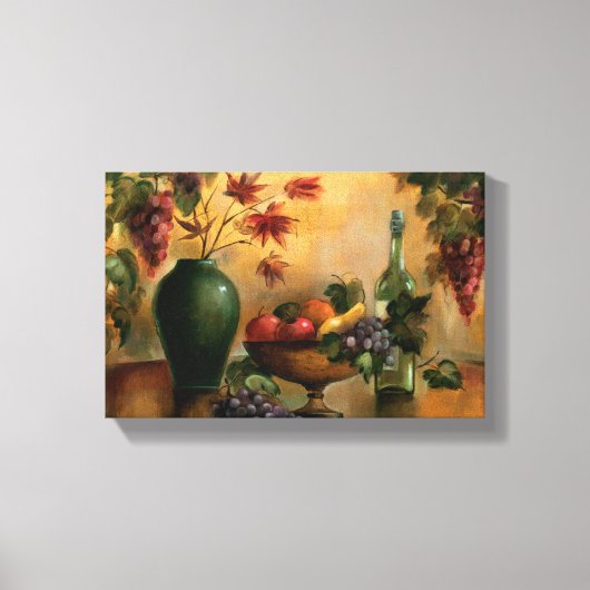 Vruchten en wijn met herfst Hues Canvas Afdruk (Voorkant)
