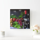 Vruchten en wijn vierkante klok (Huis)