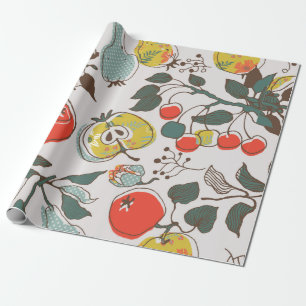 vruchten in assortimenten. naadloos patroon cadeaupapier
