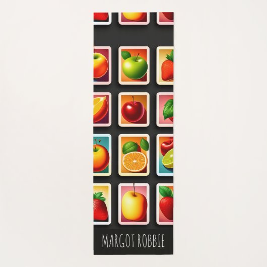 Vruchten in vierkante doos Rood Groen Patroon Yogamat (Achterkant)