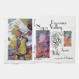 "Vruchten met wijnglazen" Theedoek