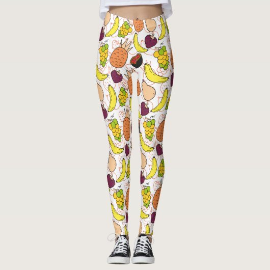 Vruchten naadloos patroon | Oppervlaktepatroon van Leggings (Voorkant)
