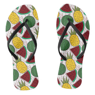 Vruchten naadloos patroon Oppervlaktepatroon van Teenslippers