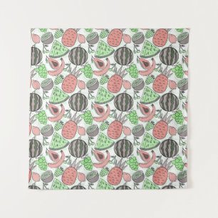 Vruchten naadloos patroon   Oppervlaktepatroon van Wandkleed