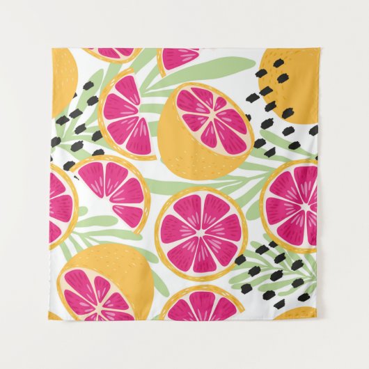 Vruchten naadloos, pompelmoes en pompelmoezen wandkleed (Voorkant (horizontaal))