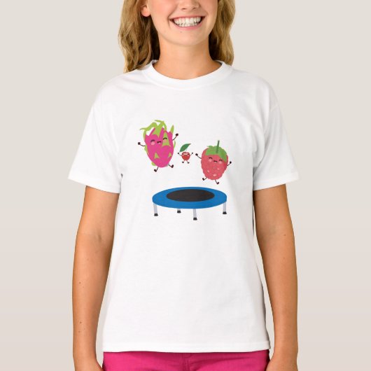 Vruchten op trampoline t-shirt (Voorkant)