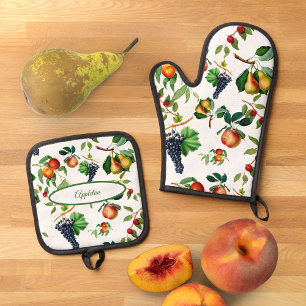 vruchten ovenwant & pannenlap set