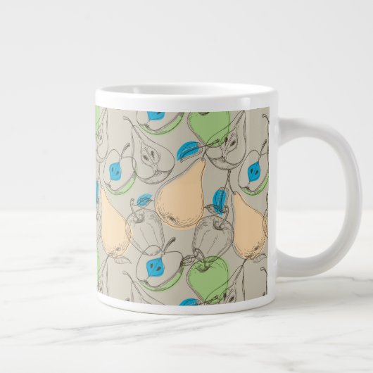 Vruchten patroon extra grote mok (Rechts)