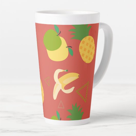 Vruchten patroon latte mok (Rechterhoek)