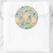 Vruchten patroon ronde sticker (Tas)