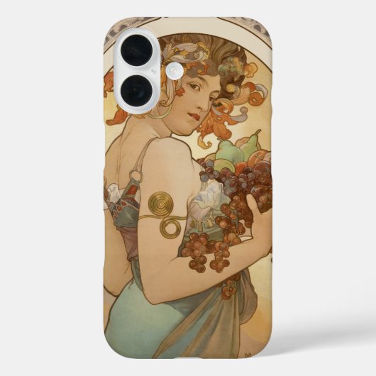 Vruchten van Alphonse Mucha,  Art Nouveau Case-Mate iPhone Case (Achterkant)