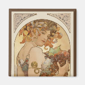 Vruchten van Alphonse Mucha,  Art Nouveau Magneet (Voorkant)
