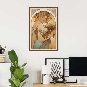 Vruchten van Alphonse Mucha,  Art Nouveau Poster