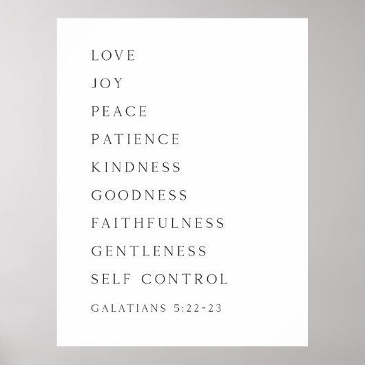 Vruchten van de Gedistilleerde Galatians 5:22-23 P Poster (Voorkant)