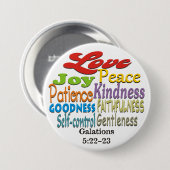 Vruchten van de Heilige Geest ~ Ronde Button 7,6 Cm (Voorkant /achterkant)