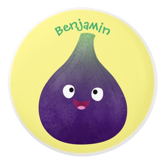 Vruchten van paars cartoon keramische knop (Voorkant)