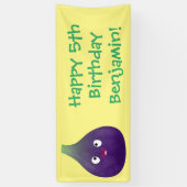 Vruchten van paars cartoon spandoek (Verticaal)