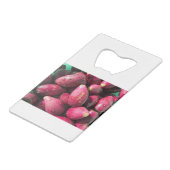 Vruchten van roodbruine peren kredietkaart flessenopener (Achterkant Gekanteld)