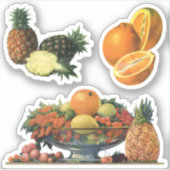  vruchtenBowl met ananassen en Sinaasappels Sticker (Voorkant)