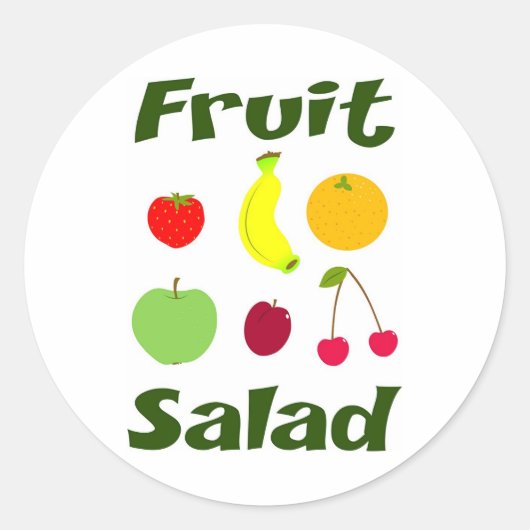 Vruchtensalade Ronde Sticker (Voorkant)