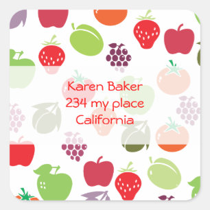 Vruchtensalade Vierkante Sticker