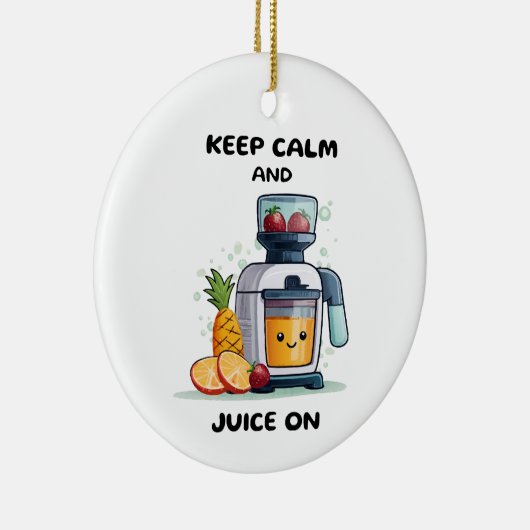 Vruchtensap houdt kalm en sap gezond keramisch ornament (Rechts)