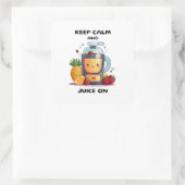 Vruchtensap houdt kalm en sap gezond vierkante sticker (Tas)