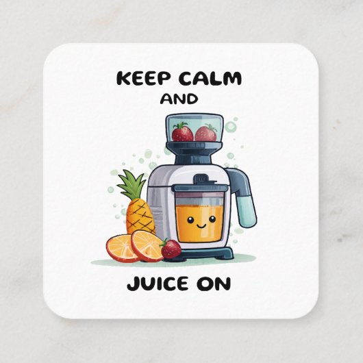 Vruchtensap houdt kalm en sap gezond vierkante visitekaartje (Achterkant)